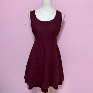 VTG 90’s Elegant Burgundy Sleeveless Mini Formal Dress S